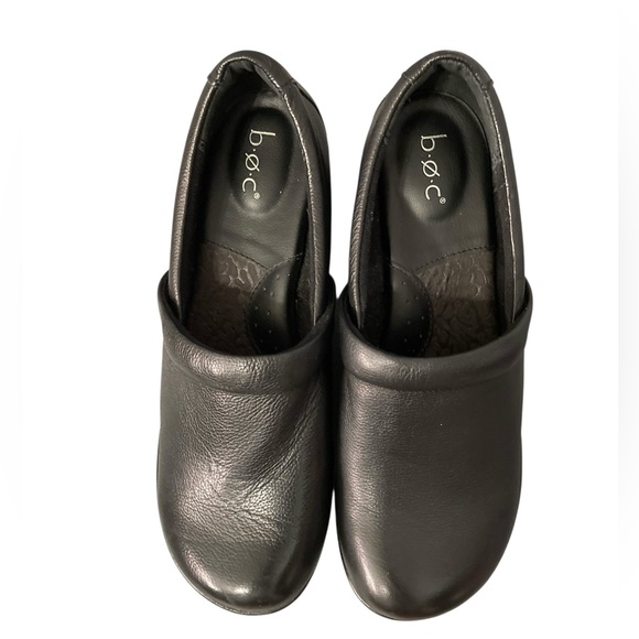 b.o.c. Nadiyya black pebble leather clogs size 9.5 - Picture 2 of 8